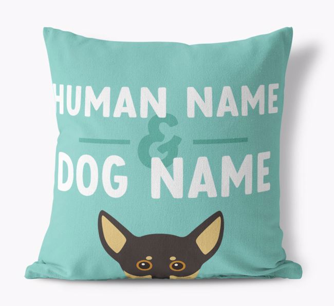 Human And Pet Name: Personalised {breedFullName} Canvas Cushion